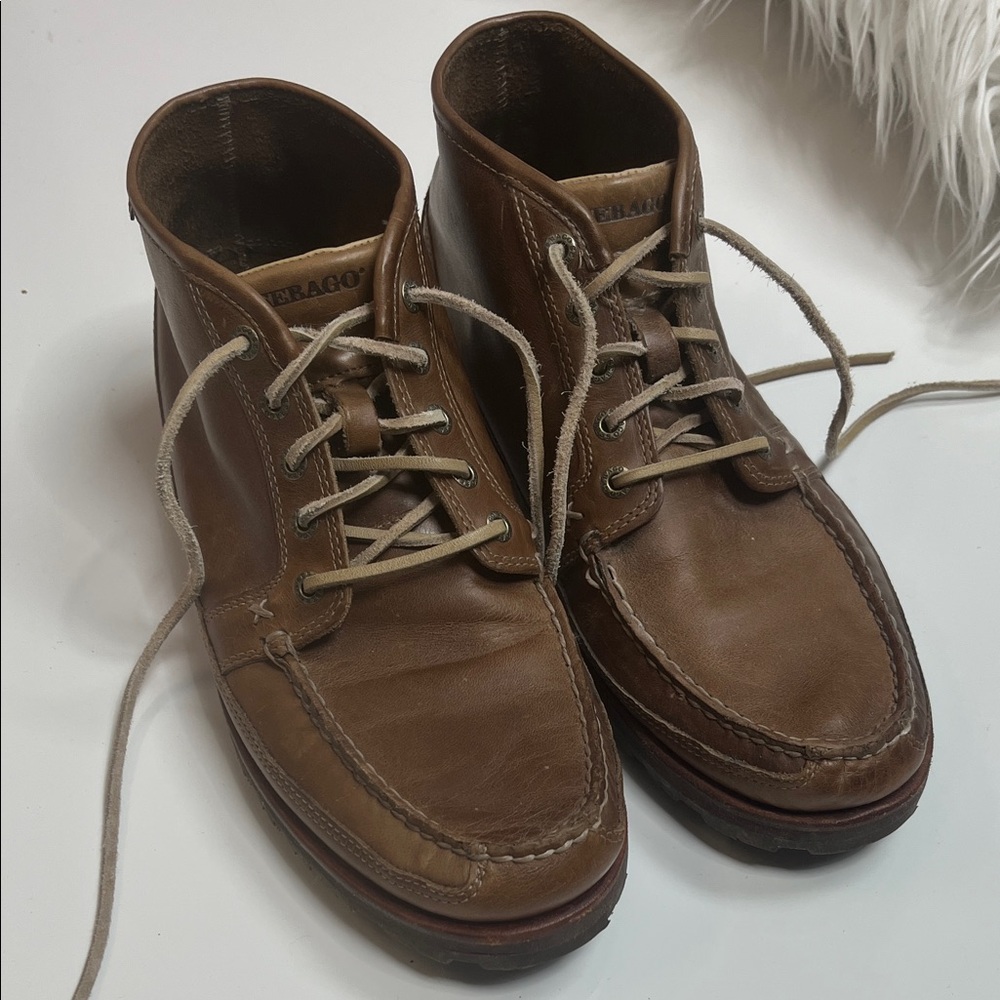 Sebago Mahogany Leather Lace Up Chukka Boots Style B710041 Size 10